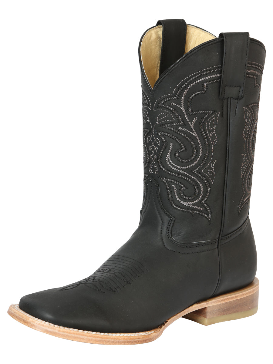 El General Rodeo Boot — Crazy Leather in Black