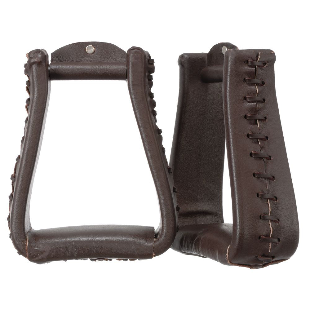 Tough1 Western Horse Saddle Royal King Oversized Stirrups Genuine Leather Brown