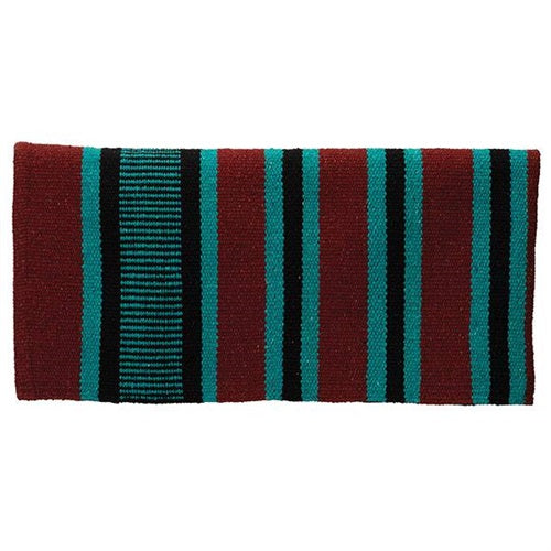 Double Weave Saddle Blanket Blue/Black/Burgundy