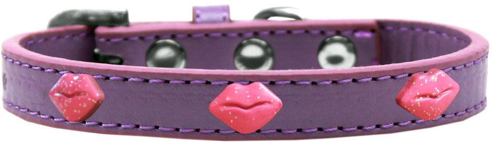 Dog, Puppy & Pet Widget Fashion Collar, "Pink Glitter Lips"