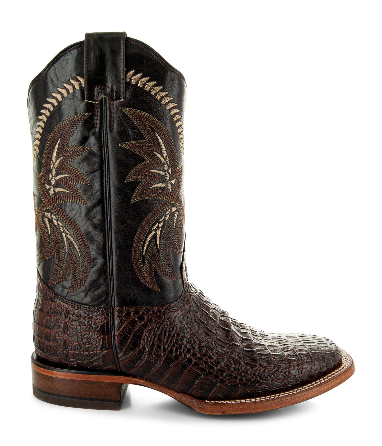 Brown Caiman Belly Print Men's Cowboy Boots H4001