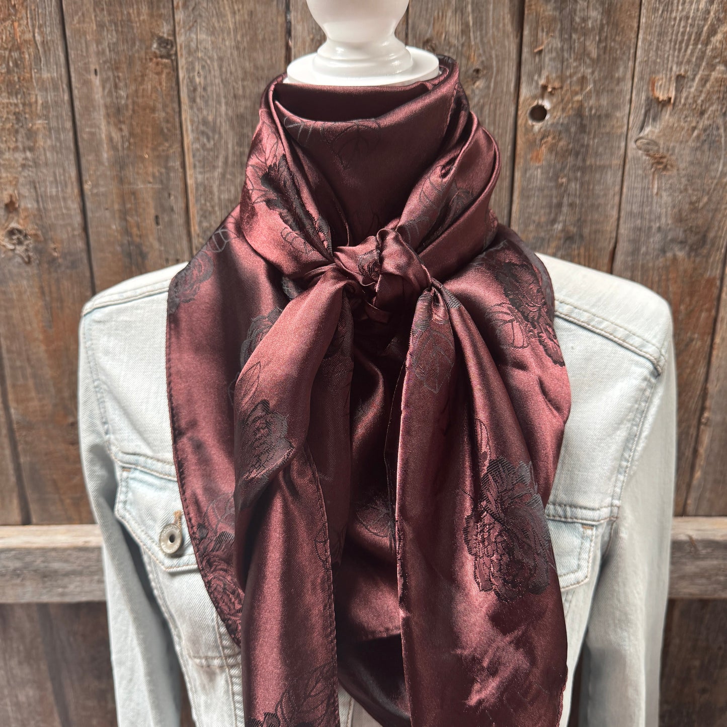 42X42" Brown Jacquard XL Wild Rag / Scarf WR3522