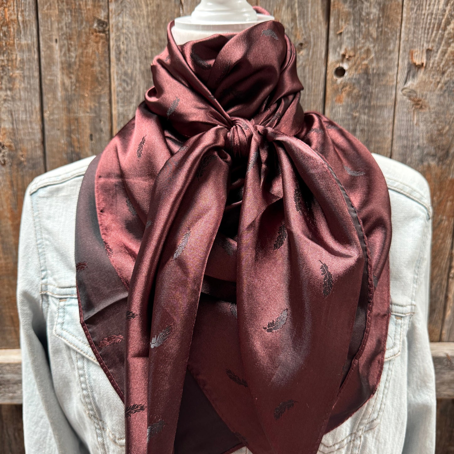 42X42" Brown Jacquard XL Wild Rag / Scarf WR3517