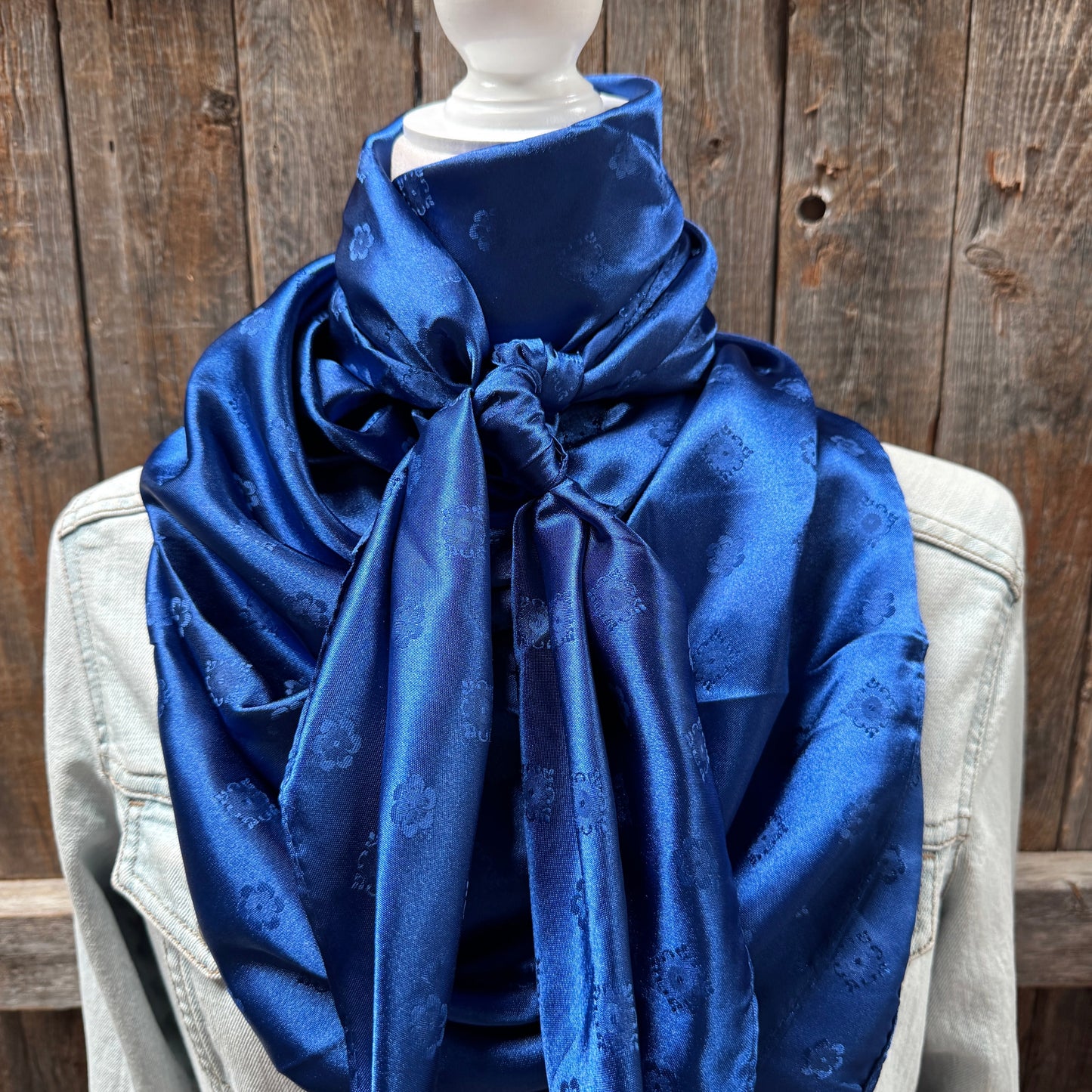 42X42" Cobalt Jacquard XL Wild Rag / Scarf WR3509
