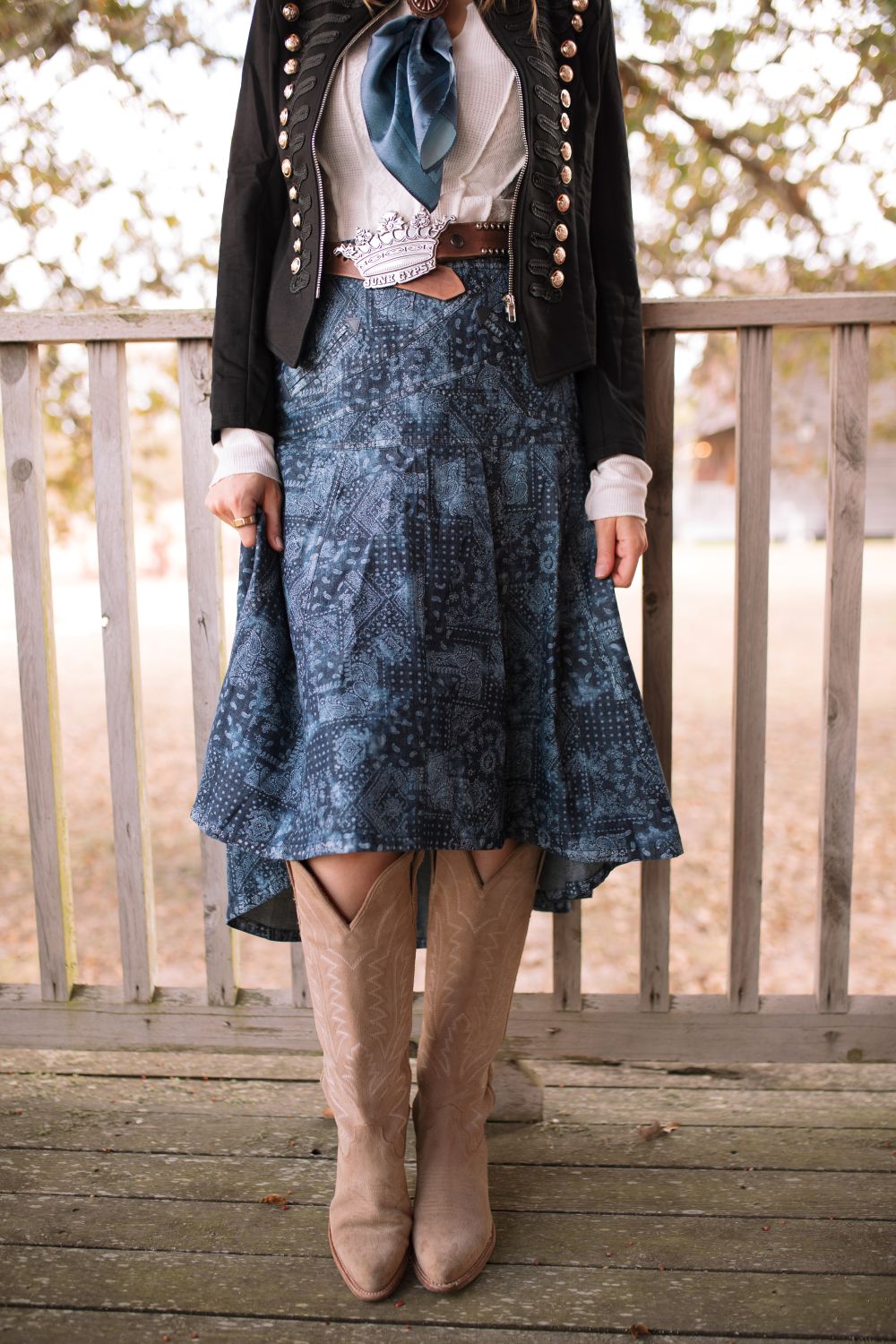 Denim Rose Skirt