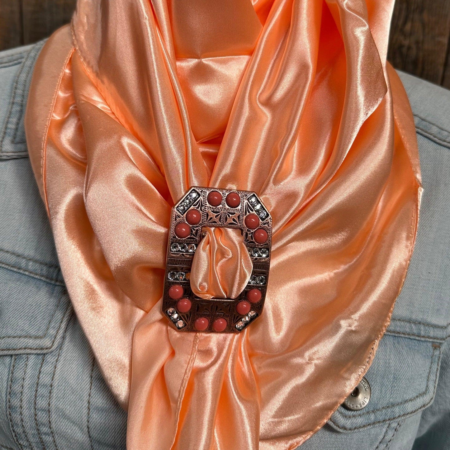 35X35" Solid Peach Wild Rag / Scarf -CONCCOCL Slide WRSC24H