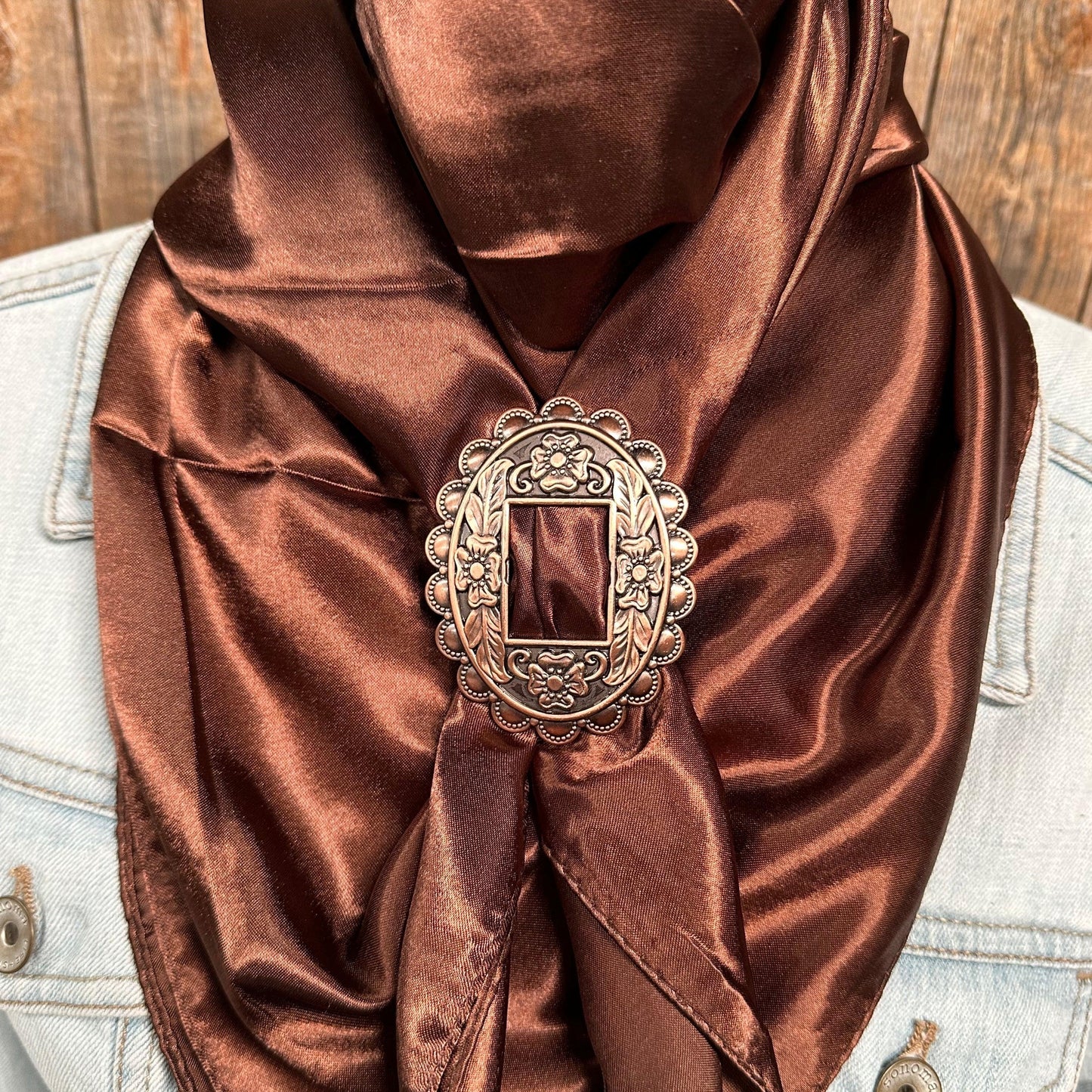 35X35" Solid Brown Wild Rag / Scarf - W197B Slide WRSC2G