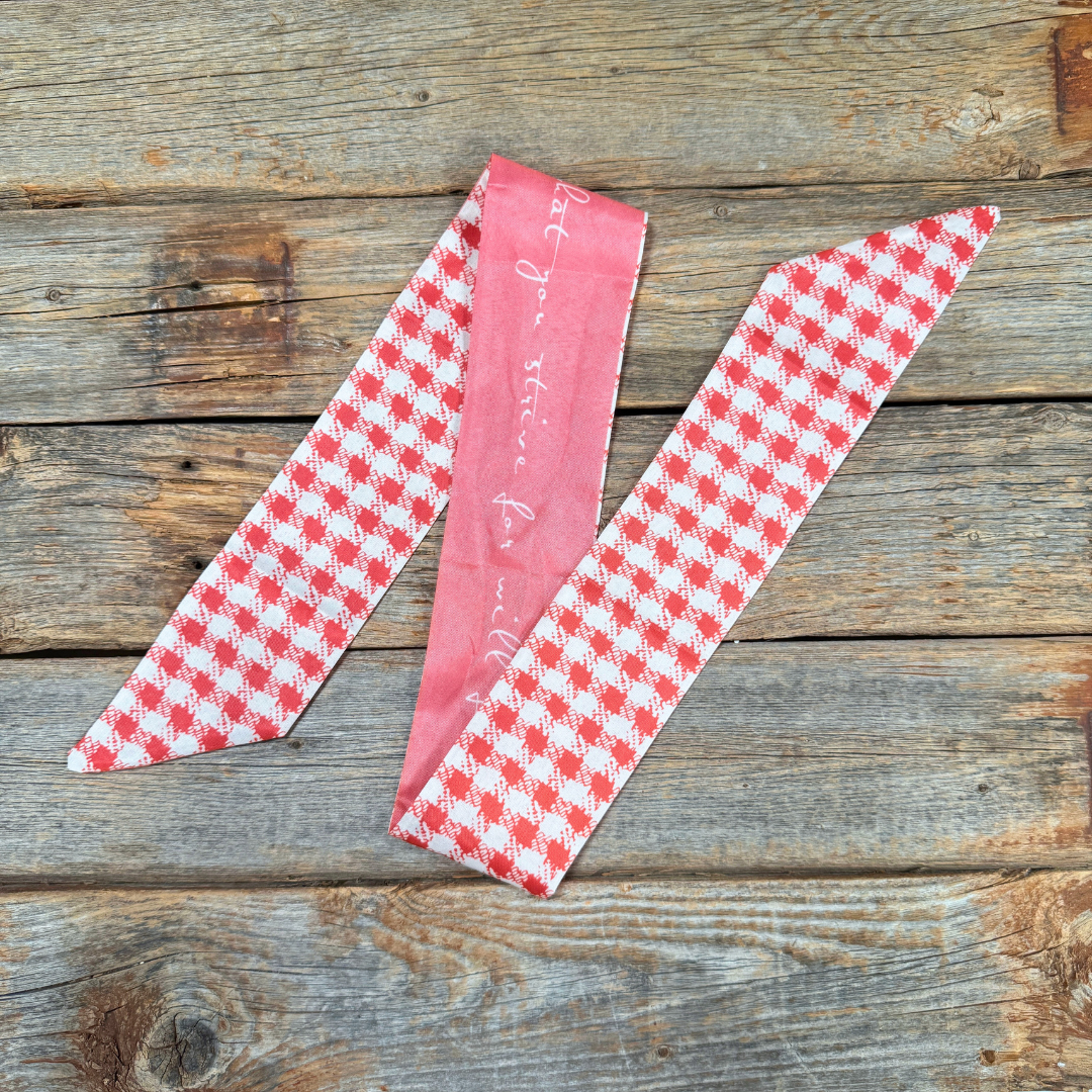 Red and White Western Skinny Mini Wild Rag Scarf / Cowgirl Necktie #TW124