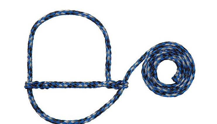Poly Rope Halter - Sheep/Goat - blue/black/gray