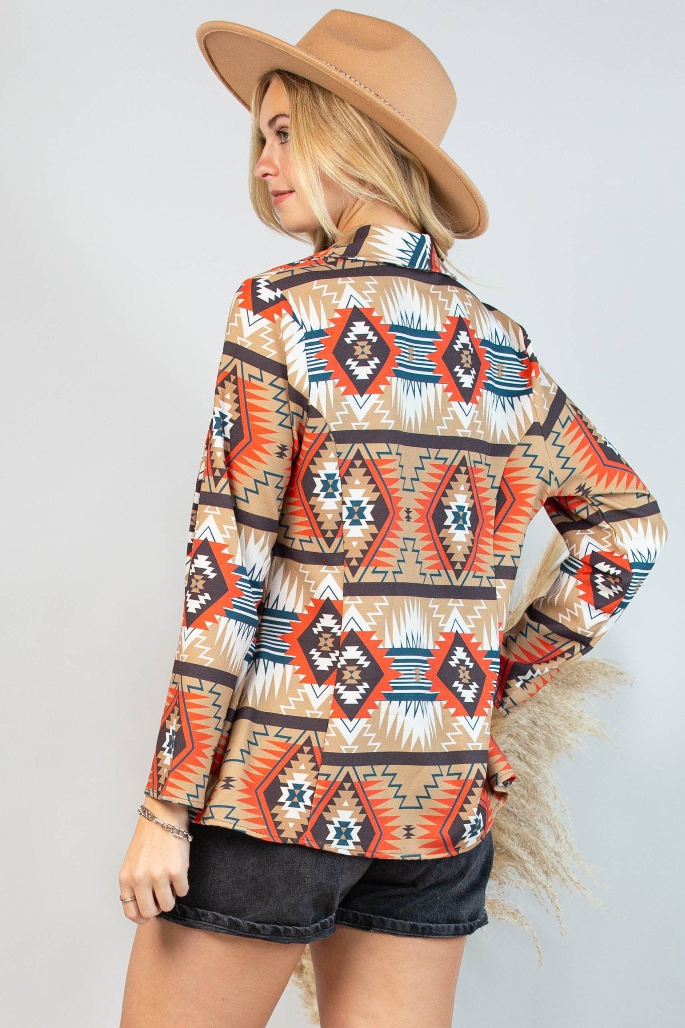 Ella Aztec Print Blazer with Pocket - medium remaining