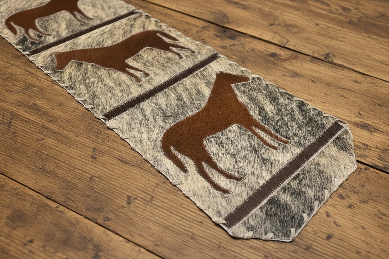 Horse with Laced Border Table Runner