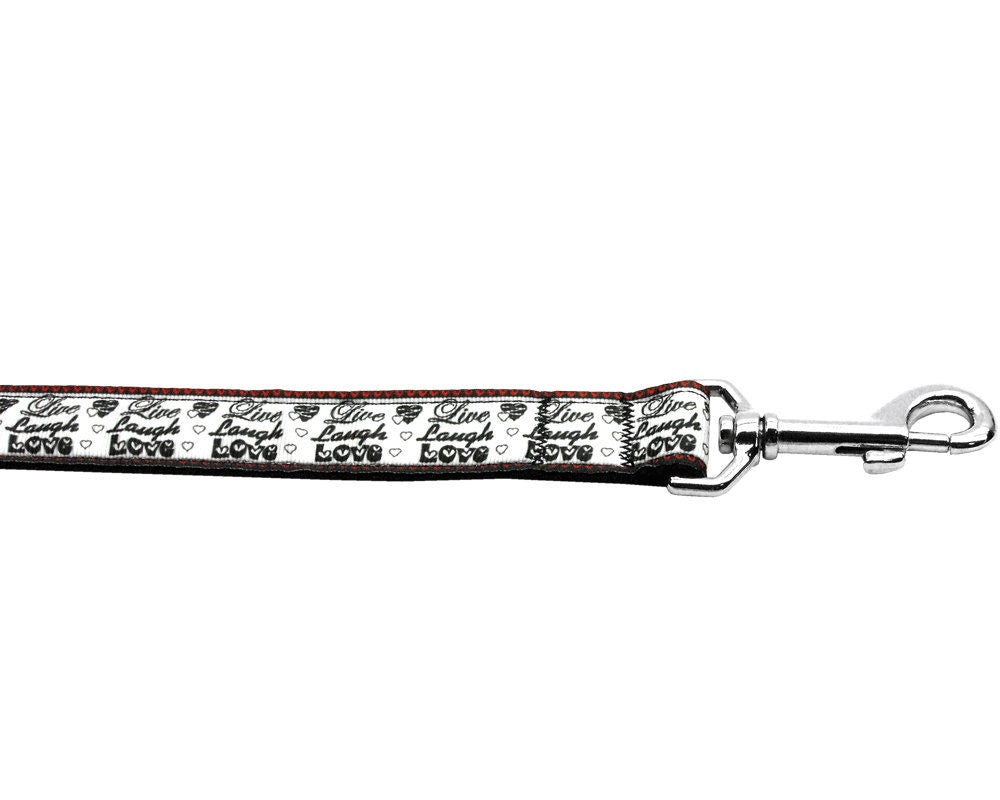 Pet Dog & Cat Nylon Collar or Leash, "Live Laugh and Love"