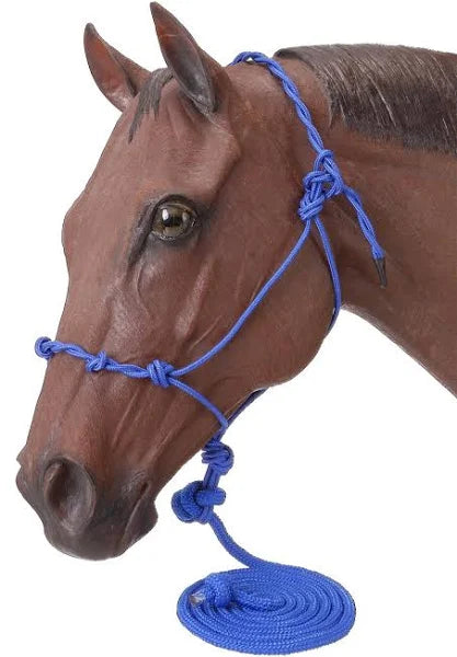 Poly Rope Halter W/Knots & 14ft Lead
