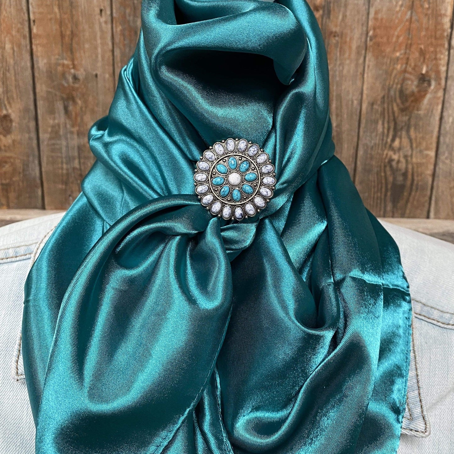 35X35" Solid Teal Wild Rag / Scarf -Slide W212 WRSC5E