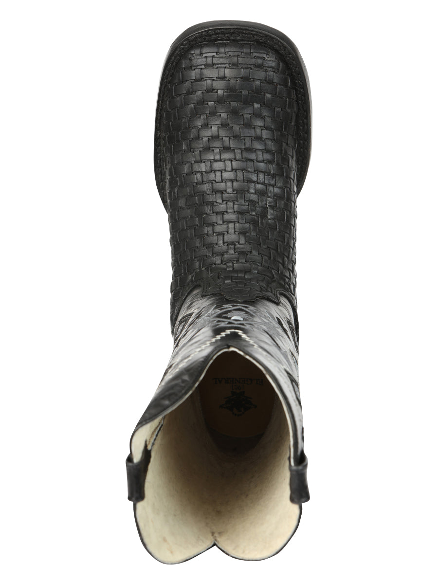 El General Men's Petatillo Rodeo Boots — Crazy Black