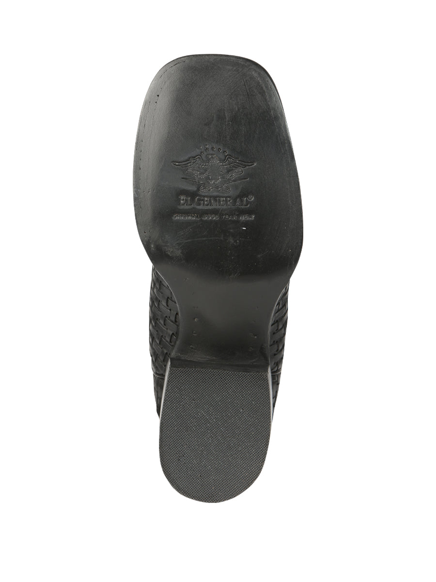 El General Men's Petatillo Rodeo Boots — Crazy Black