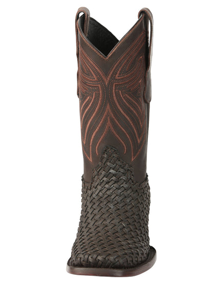 El General Men's Petatillo Leather Rodeo Boots in Chocolate