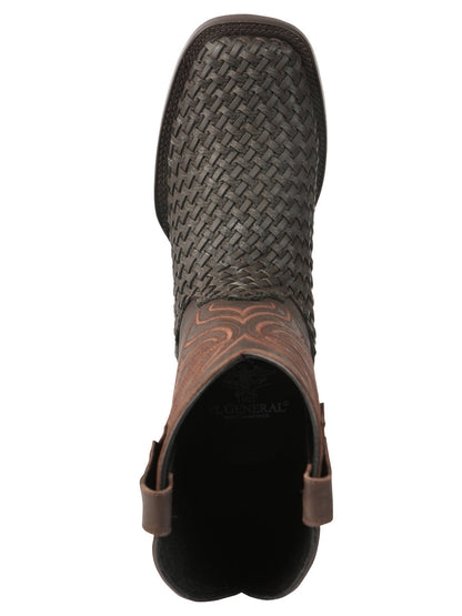 El General Men's Petatillo Leather Rodeo Boots in Chocolate