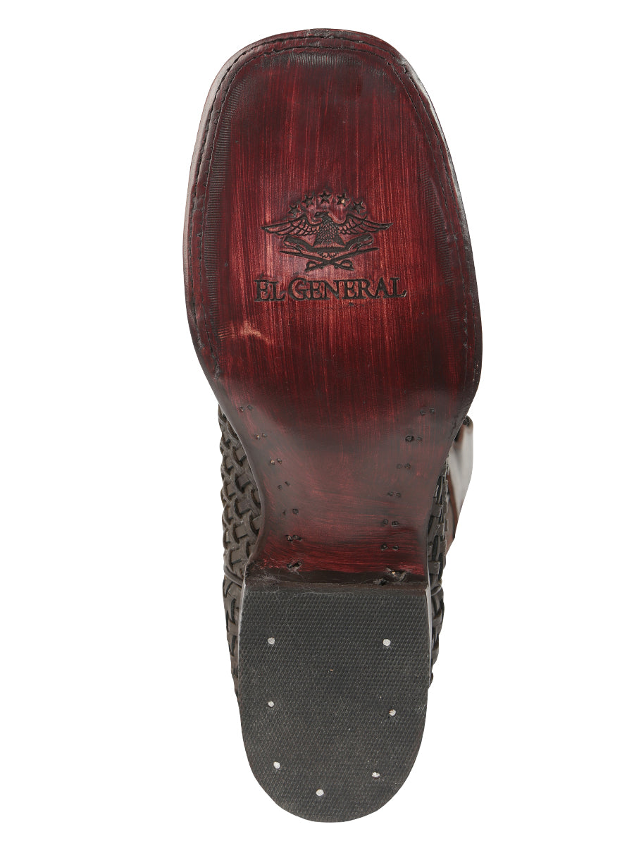 El General Men's Petatillo Leather Rodeo Boots in Chocolate