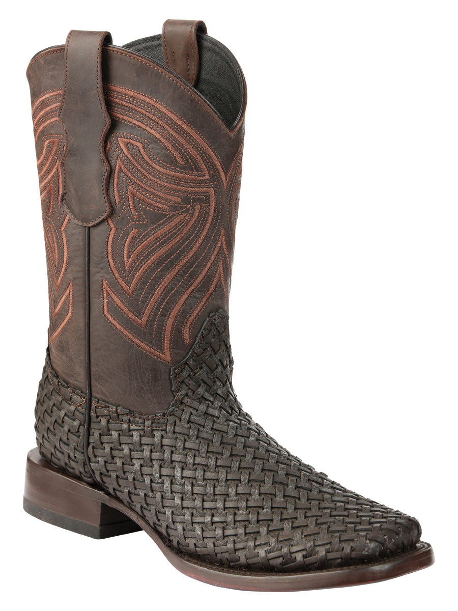 El General Men's Petatillo Leather Rodeo Boots in Chocolate
