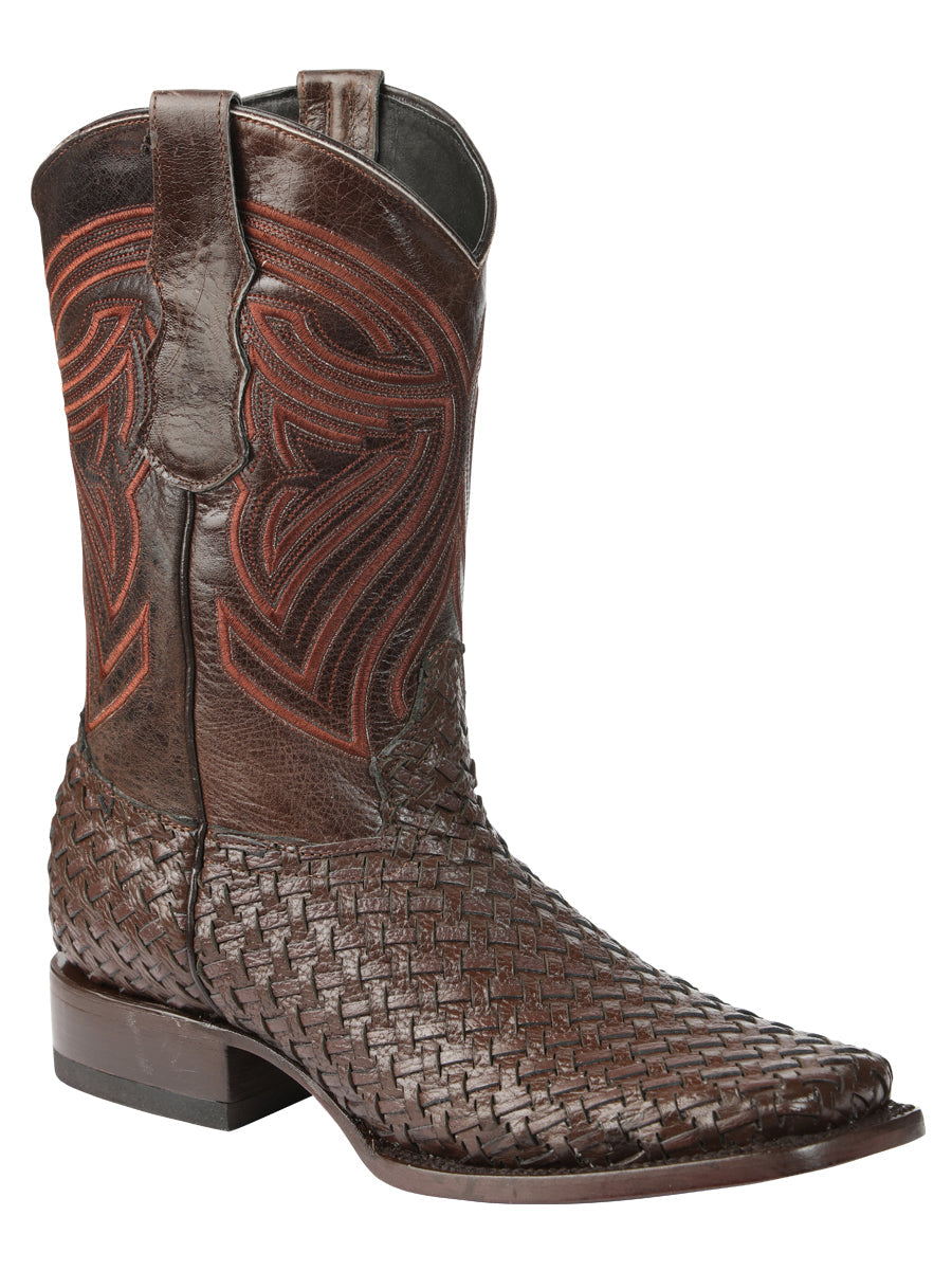 El General Men's Petatillo Leather Rodeo Boots in Brown