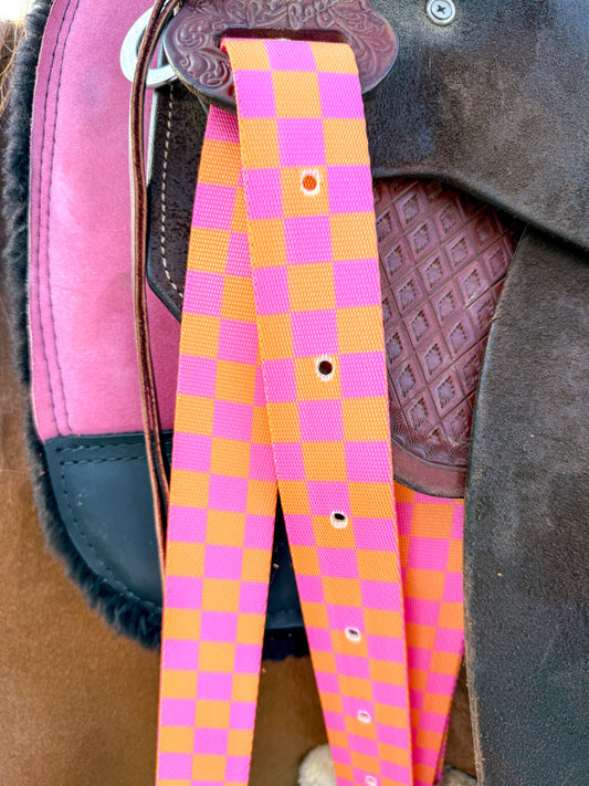 Checks Out (Pink/Orange) Cinch Strap Set