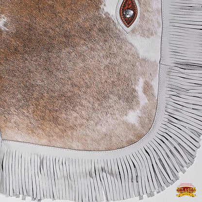 Hilason Western Bull Riding Chinks Chaps Adult Pro Rodeo Bronc Leather Natural