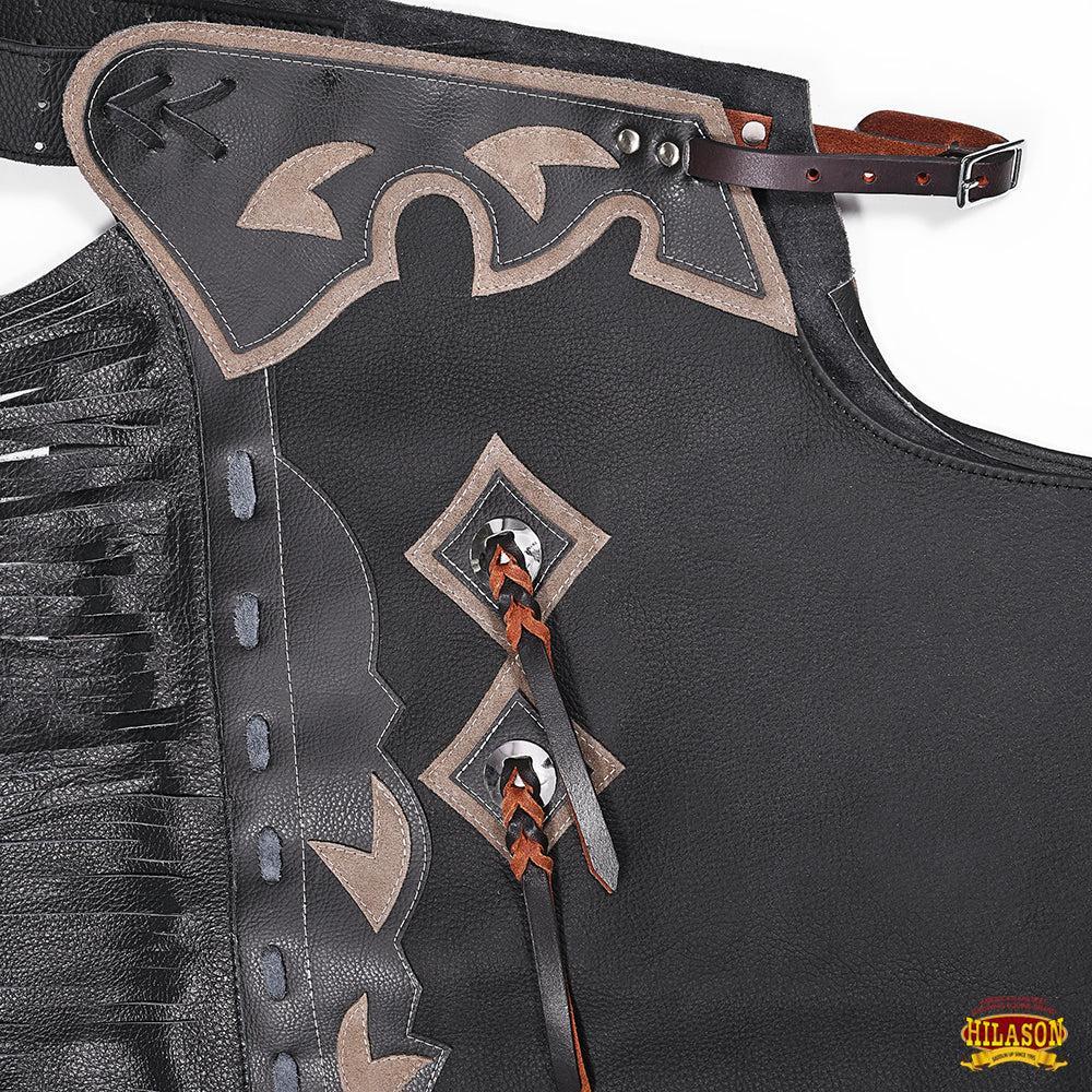 Hilason Western Adult Pro Rodeo Bronc Bull-Riding Genuine Leather Chinks Chaps