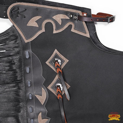 Hilason Western Adult Pro Rodeo Bronc Bull-Riding Genuine Leather Chinks Chaps