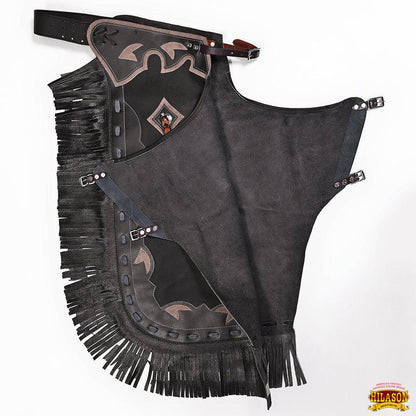 Hilason Western Adult Pro Rodeo Bronc Bull-Riding Genuine Leather Chinks Chaps