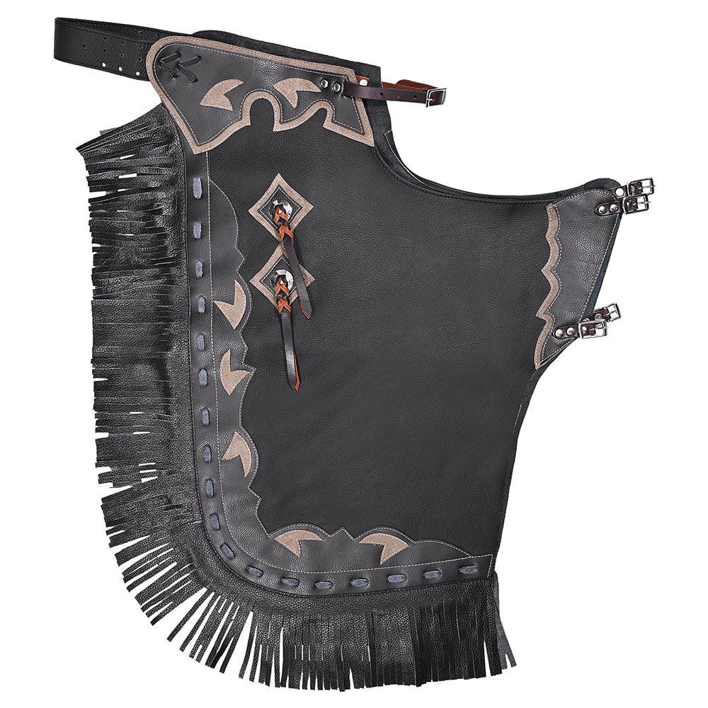 Hilason Western Adult Pro Rodeo Bronc Bull-Riding Genuine Leather Chinks Chaps