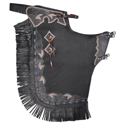 Hilason Western Adult Pro Rodeo Bronc Bull-Riding Genuine Leather Chinks Chaps
