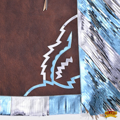 Hilason Bull Riding Pro Rodeo Chaps Brown Smooth Leather Bronc Show Adult