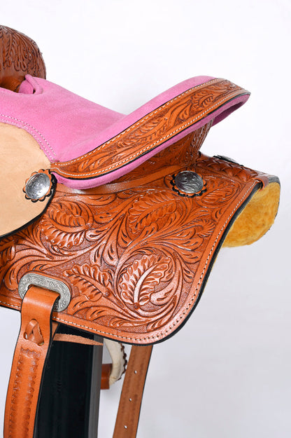 12 In Western Kids Youth Children Miniature Pony Saddle Leather Trail Tack