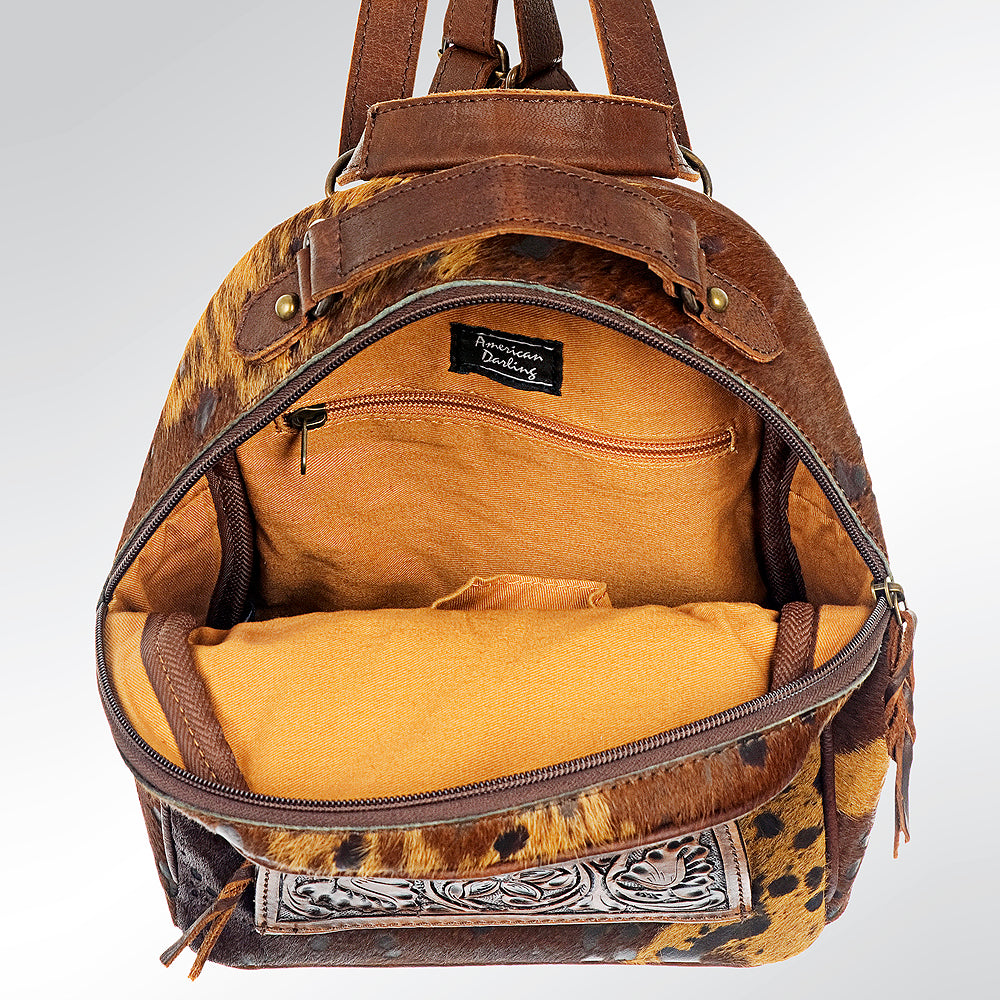 American Darling Hand Tooled Hair On Genuine Leather Women Bag Western Handbag Purse