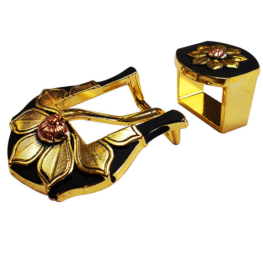 HILASON Western Antique Gold & Copper Finishing Buckle Concho Saddle & Tack