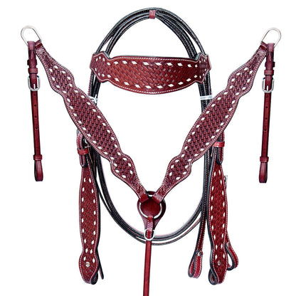 Comfytack Western Horse Ranch Roping Cowboy Saddle Leather Tack Set Brown/Tan