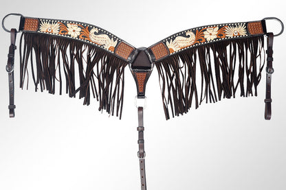 AMERICAN DARLING Western Horse Breast Collar American Leather Brown