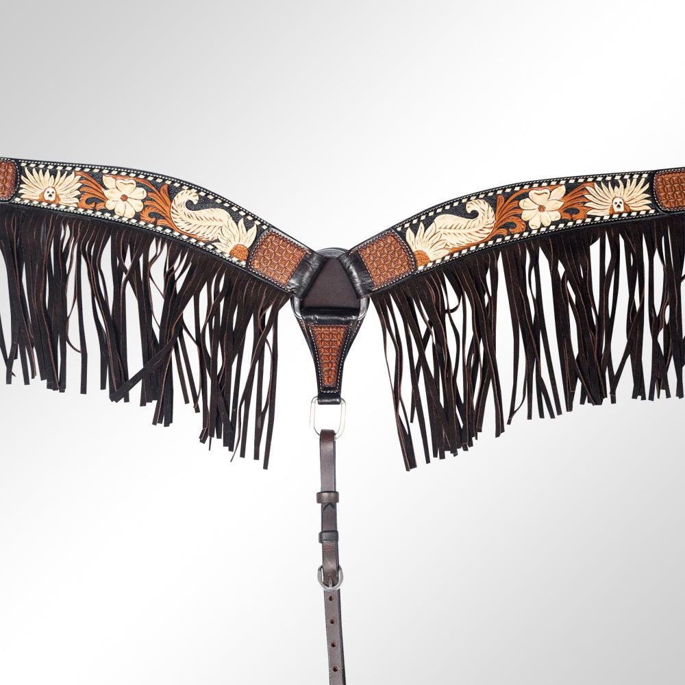 AMERICAN DARLING Western Horse Breast Collar American Leather Brown