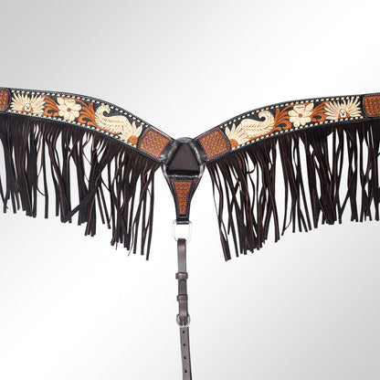 AMERICAN DARLING Western Horse Breast Collar American Leather Brown