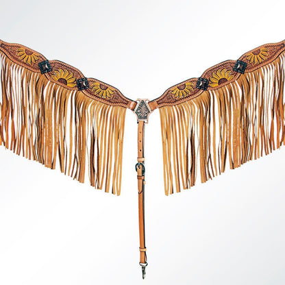 AMERICAN DARLING Western Horse Headstall Breast Collar Set American Leather
