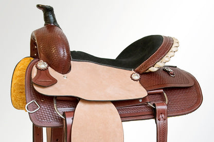 Comfytack Western Horse Ranch Roping Cowboy Saddle Genuine Leather Tack Set Brown/Tan