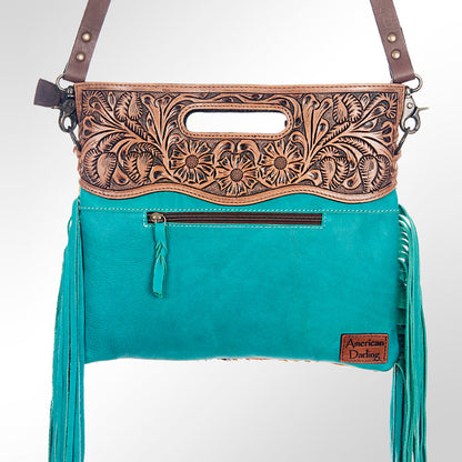 American Darling Clutch Hand Tooled Hair on Genuine Leather Western Women Bag Handbag Purse | Purses for Cute