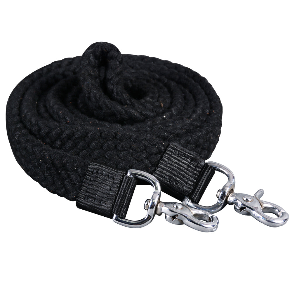 HILASON 7 Ft Braided Flat Cotton Roping Rein