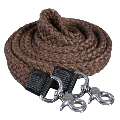 HILASON 7 Ft Braided Flat Cotton Roping Rein