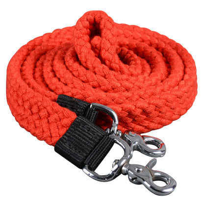 HILASON 7 Ft Braided Flat Cotton Roping Rein