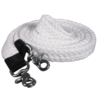 HILASON 7 Ft Braided Flat Cotton Roping Rein