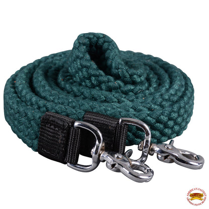 HILASON 7 Ft Braided Flat Cotton Roping Rein