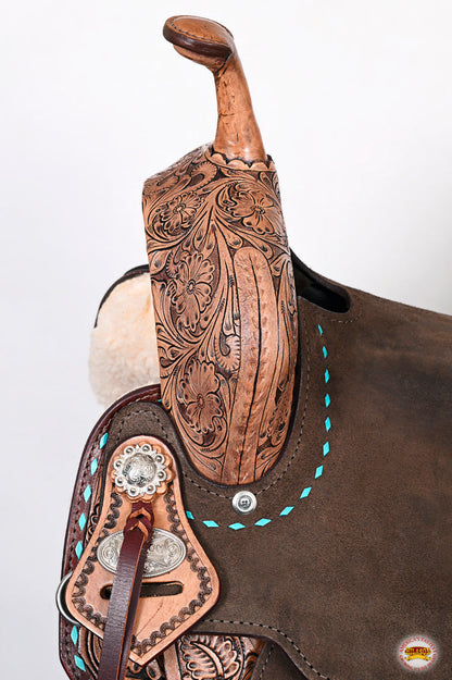 Weatherproof Flex Tree Western Saddle With Premium American Leather For Extended Trail