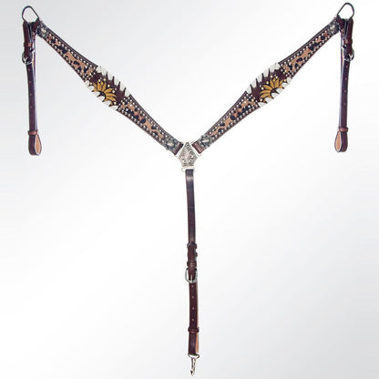 AMERICAN DARLING Western Horse Headstall Breast Collar Set American Leather